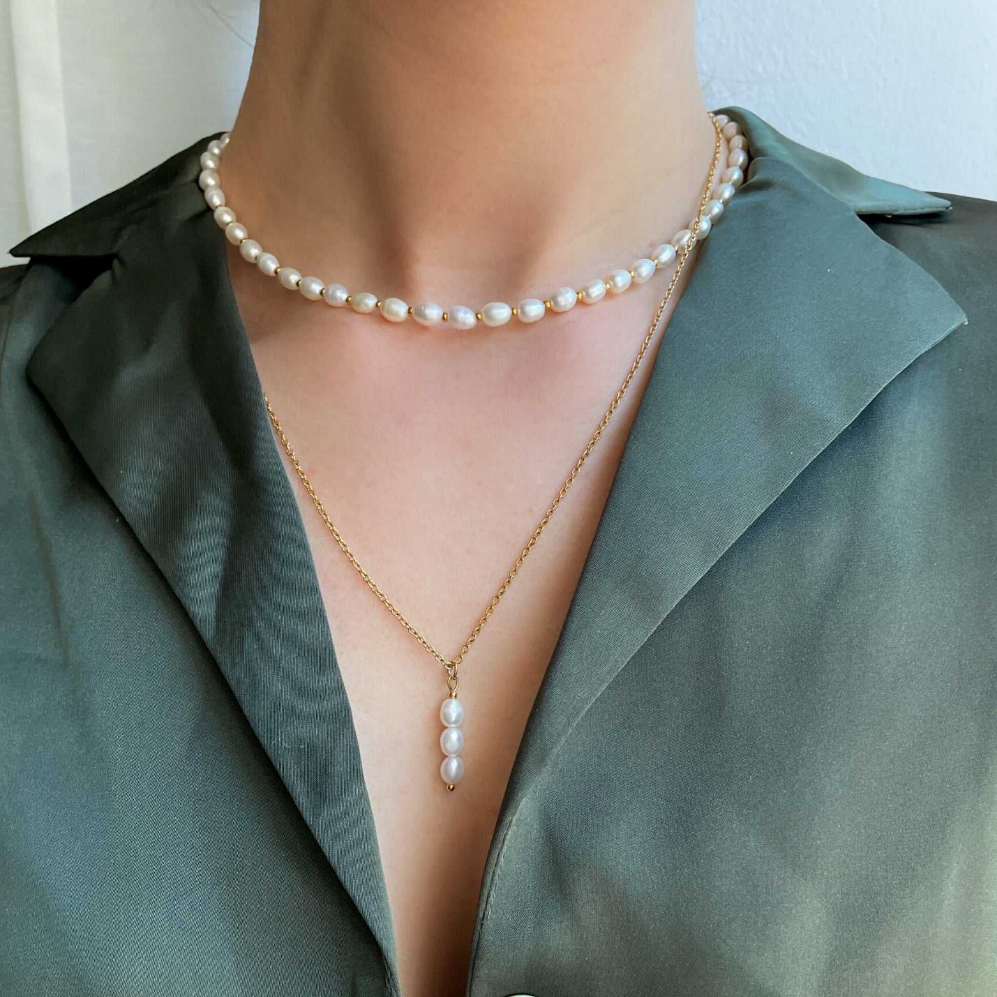 Perlenanhänger mit Aurélie Jewelry Kette –